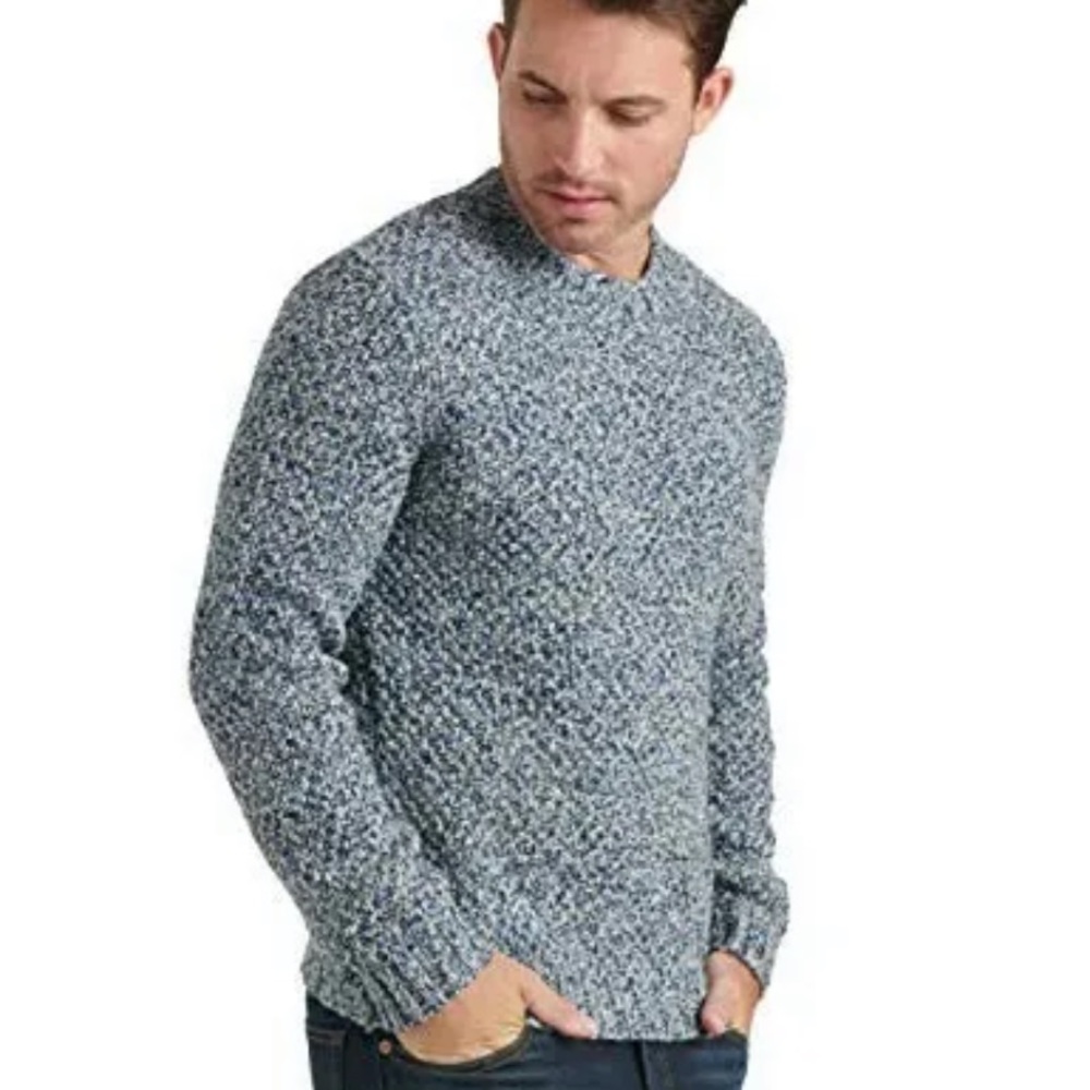 NWT, Lucky Brand, Men's, Crew Neck Pullover Cross Marl St ,Size Large. $99